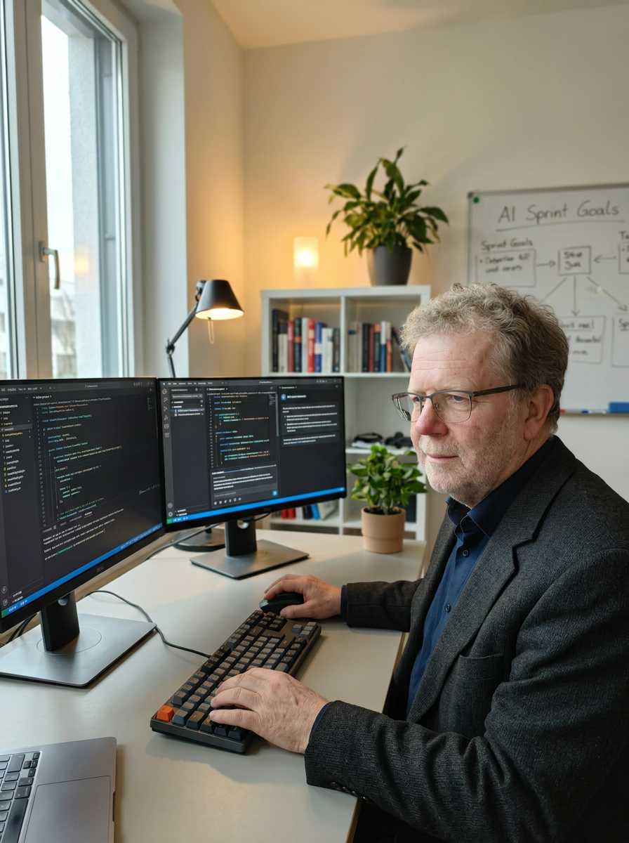 Harald Braun bei der Arbeit an einem Embedded-Software-Projekt
